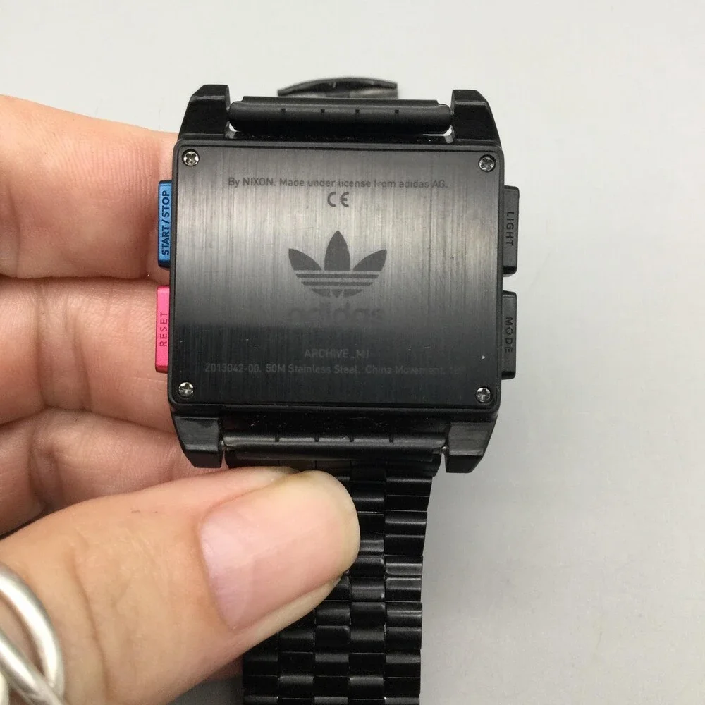 Adidas Archive_M1 Mens Watch 36mm Black Digital Stainless 50M Sport New Battery